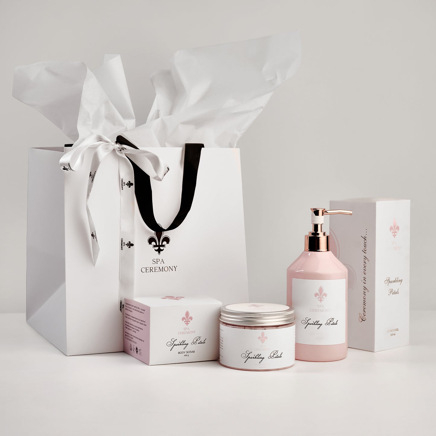 “Sparkling Petals” Perfumed Set: Body Gel and Scrub
