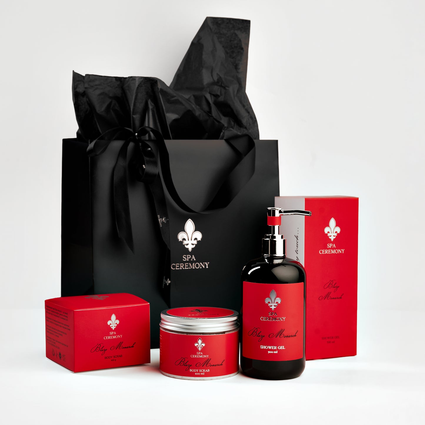 “Blaze Monarch” Perfumed Set: Body Gel and Scrub