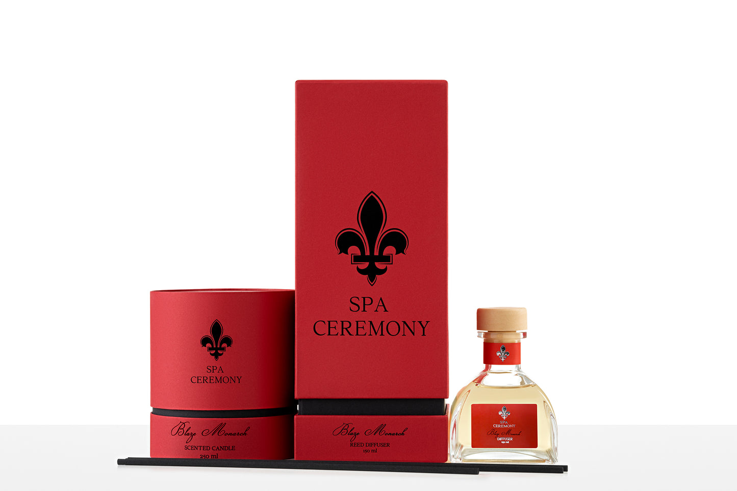 Парфумований набір “Blaze Monarch”: Свічка 250g та аромадифузор 150ml