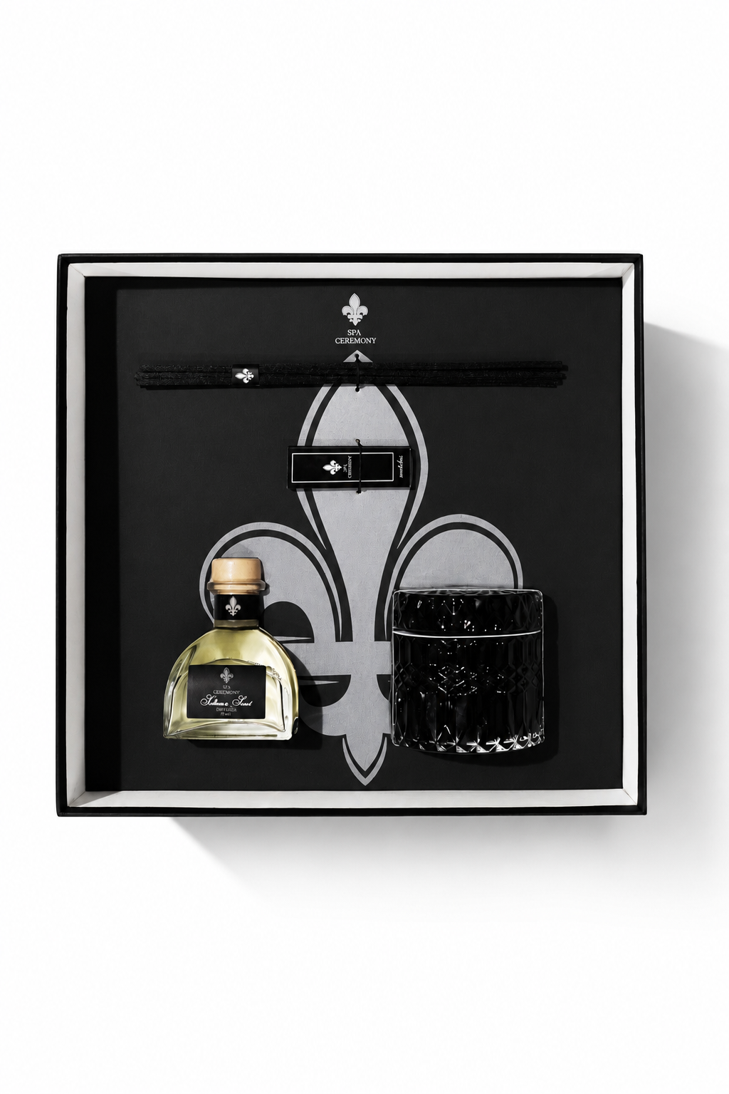 “Sultana's Secret” perfumed set: 250g candle and 150ml aroma diffuser